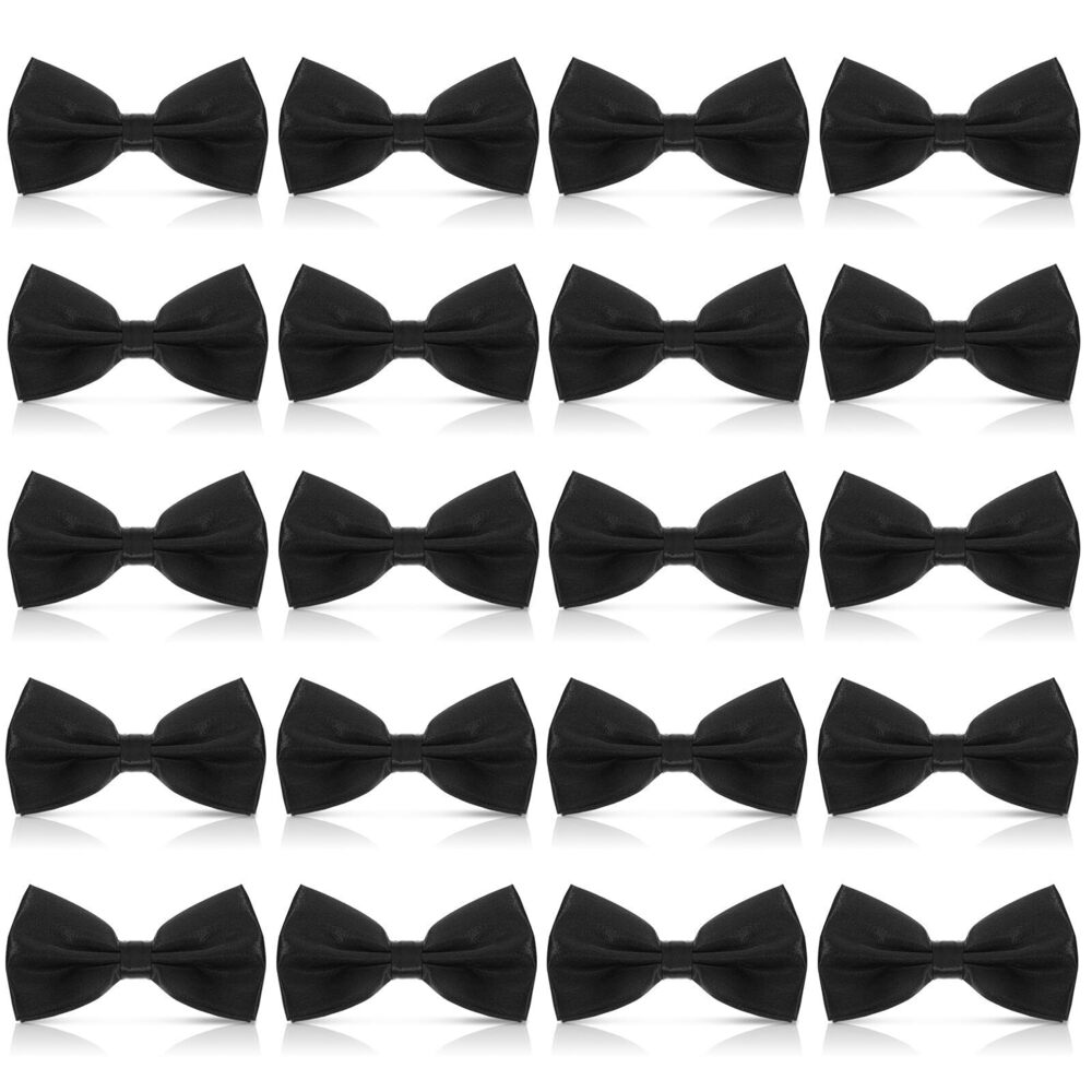 9476 40 Pcs Bow Ties - Black Bow Ties , Black Bows Tie, Bowties - Pre Tied